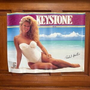 Vintage Keystone Beer Beach Poster Rachel Hunter